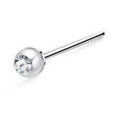 Stone Set Silver Straight Nose Stud NSKA-149jb